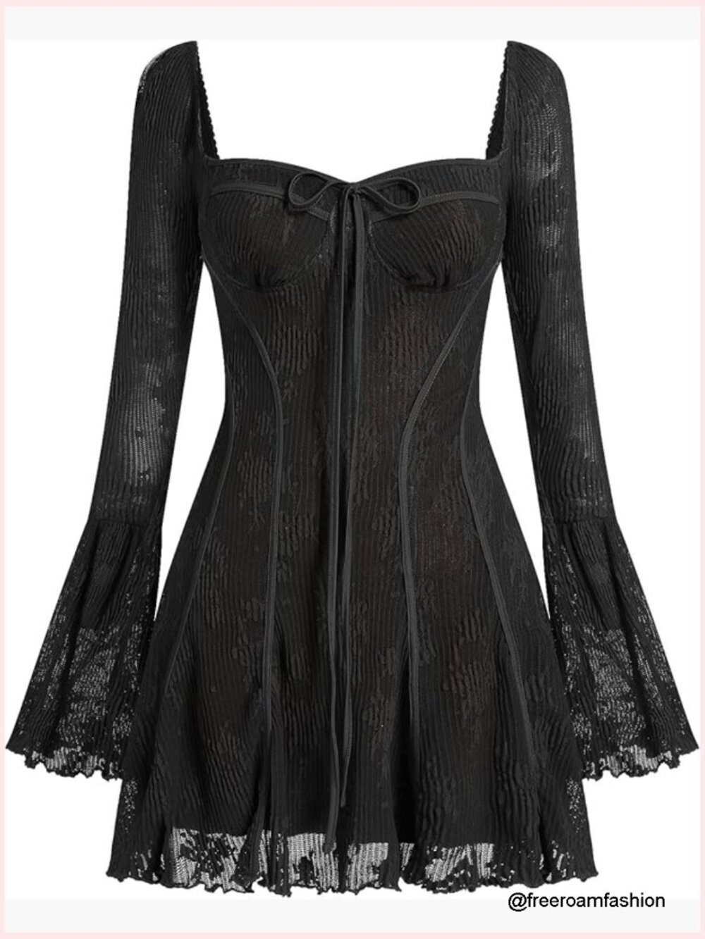 Y2k Corset Mini Dress Long Sleeve Lace Vintage Party Dress